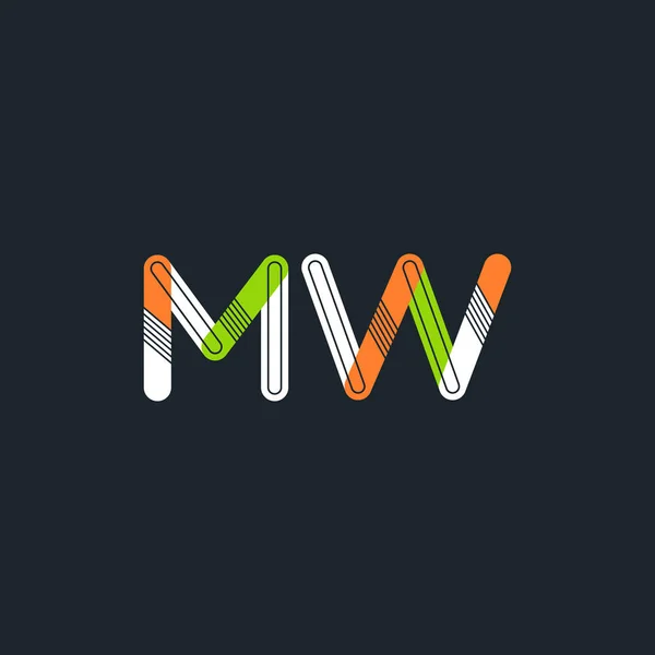 Logo de letras conectadas MW — Vector de stock