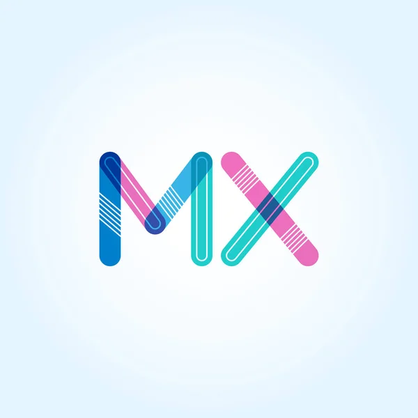 MX letras conectadas logo — Vector de stock