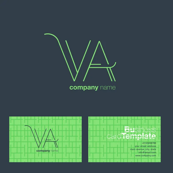 VA dopisy Logo vizitka — Stockový vektor