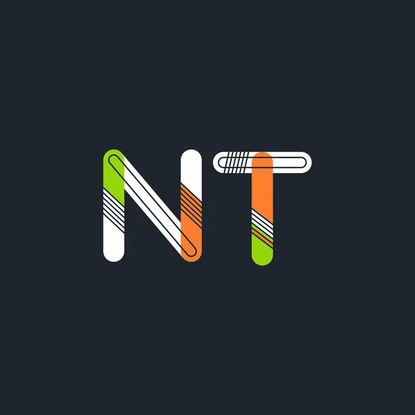 Logo de letras conectadas NT — Vector de stock