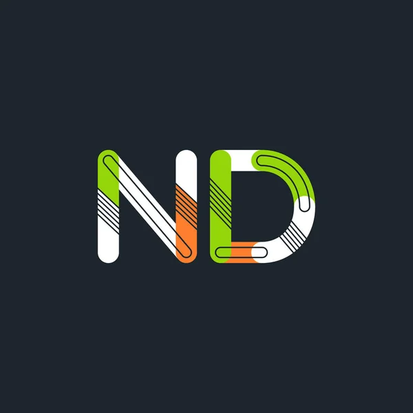 ND letras conectadas logotipo —  Vetores de Stock