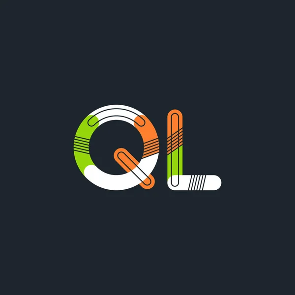QL ansluten bokstäver logotyp — Stock vektor