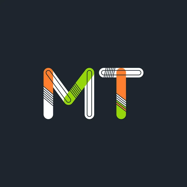 Mt 接続文字ロゴ — ストックベクタ