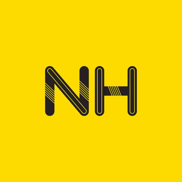 NH harf logo bağlı — Stok Vektör