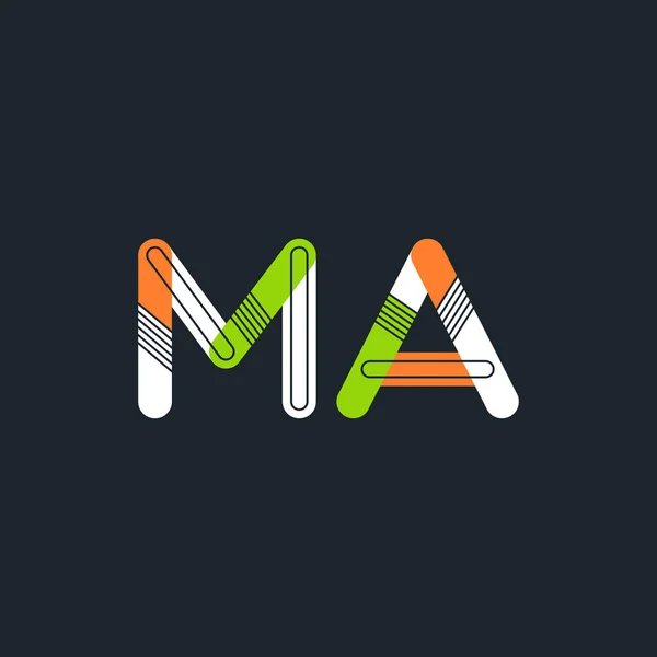 Ma は、接続されている文字ロゴ — ストックベクタ