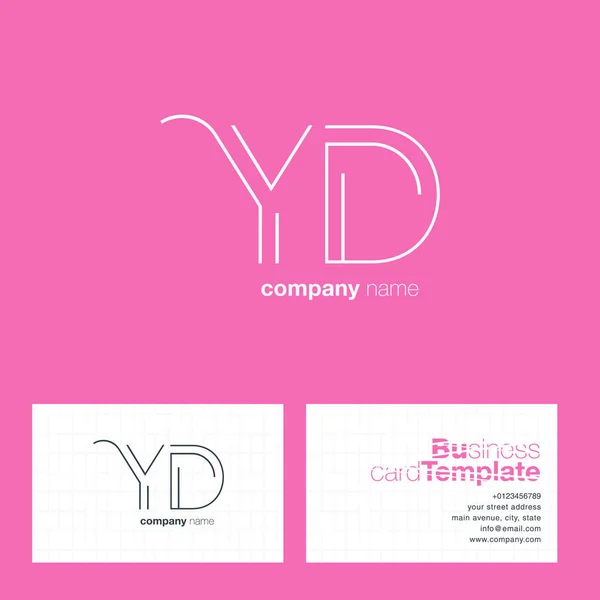 Lettres YD Logo Carte de visite — Image vectorielle