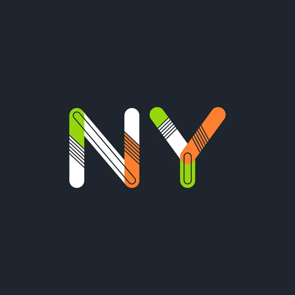 NY letras conectadas logo — Vector de stock