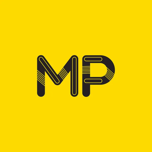Logo delle lettere collegate MP — Vettoriale Stock