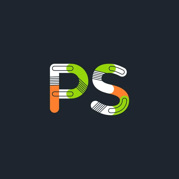 PS připojeny písmena loga — Stockový vektor