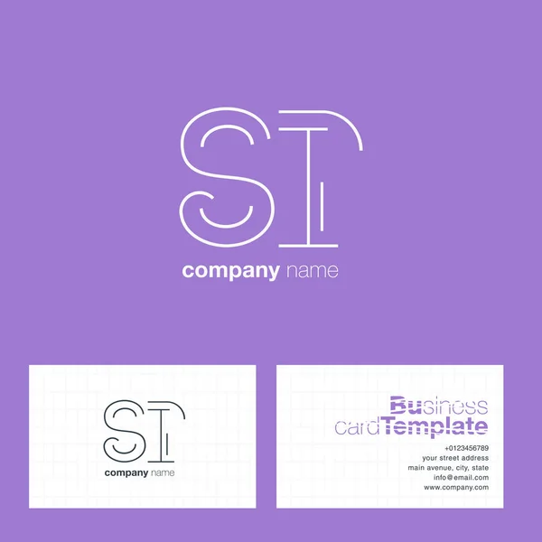 Cartas SI Logo Cartão de visita — Vetor de Stock