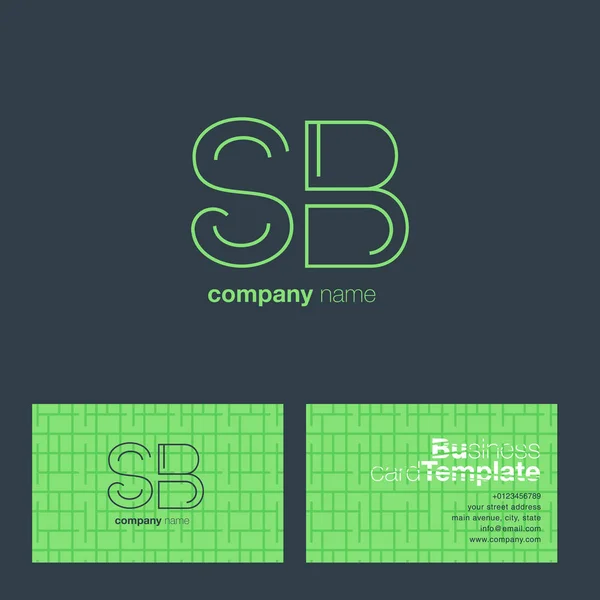SB Letters Logo Business Card — Stock Vector