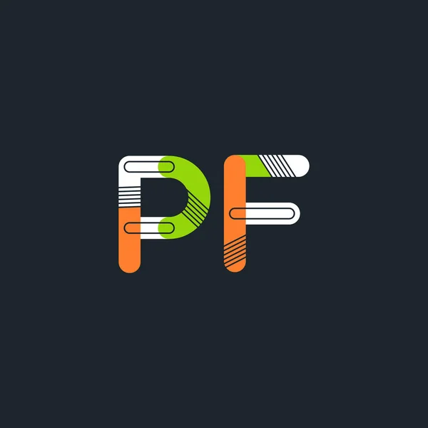 PF letras conectadas logo — Vector de stock