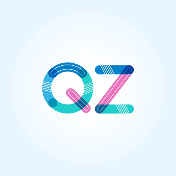 QZ letras conectadas logo — Vector de stock