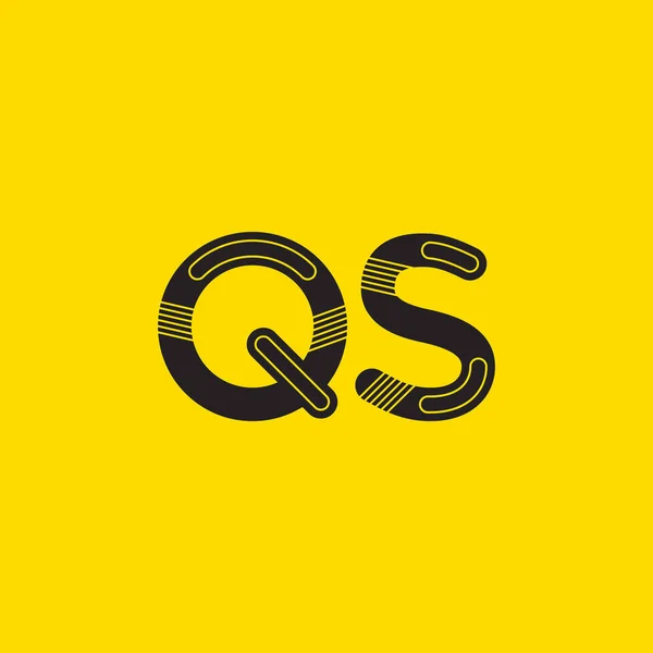 QS csatlakoztatott betűkkel embléma — Stock Vector