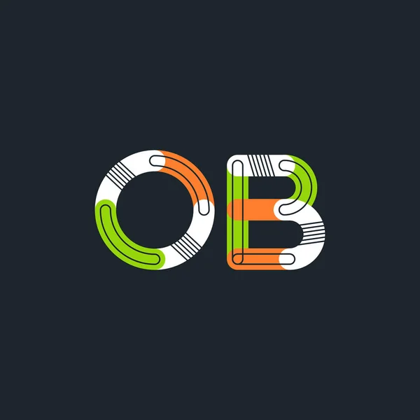 Ob verbundene Buchstaben Logo — Stockvektor