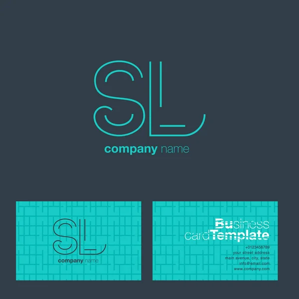 SL betűkkel embléma névjegykártya — Stock Vector