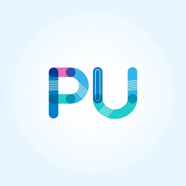PU podłączony logo litery — Wektor stockowy
