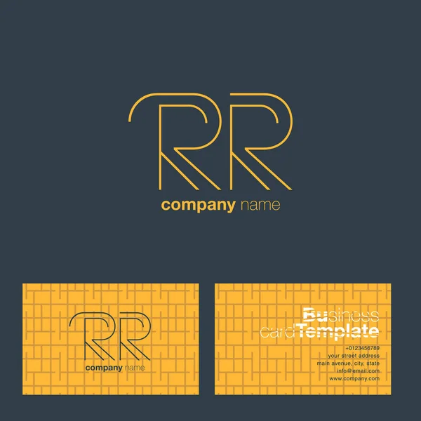 RR Letters Logo Business Card — Stock Vector