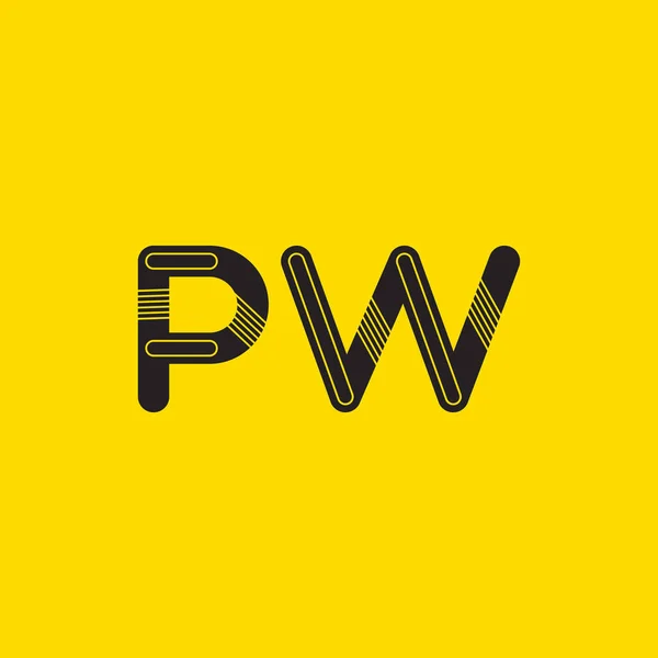PW letras conectadas logo — Vector de stock