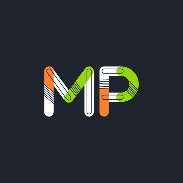 MP letras conectadas logo — Vector de stock