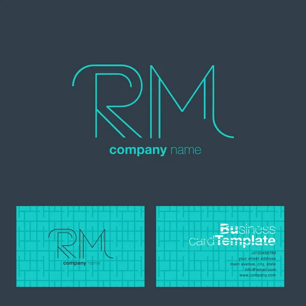 RM Letras Logo Cartão de visita —  Vetores de Stock