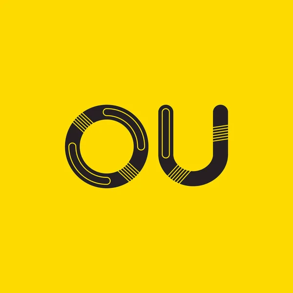 Логотип букв OU — стоковый вектор