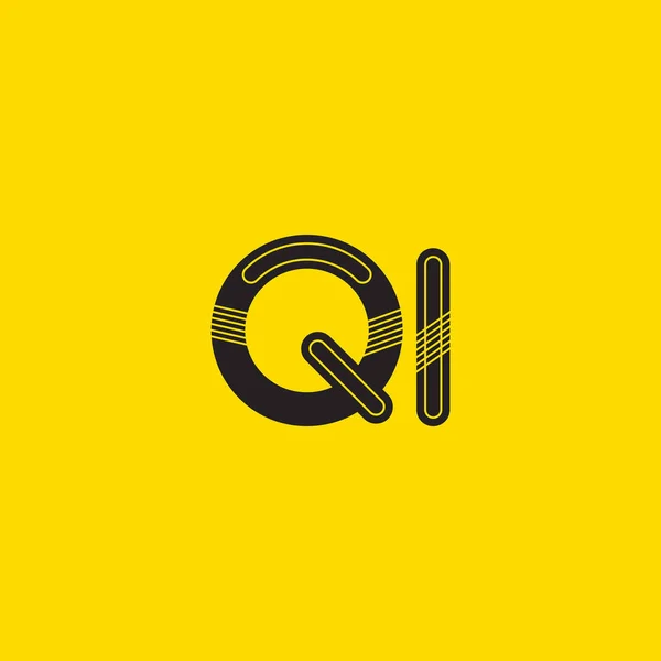 Qi συνδεδεμένο γράμματα λογότυπο — Διανυσματικό Αρχείο