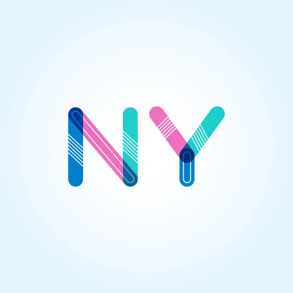 NY letras conectadas logo — Vector de stock