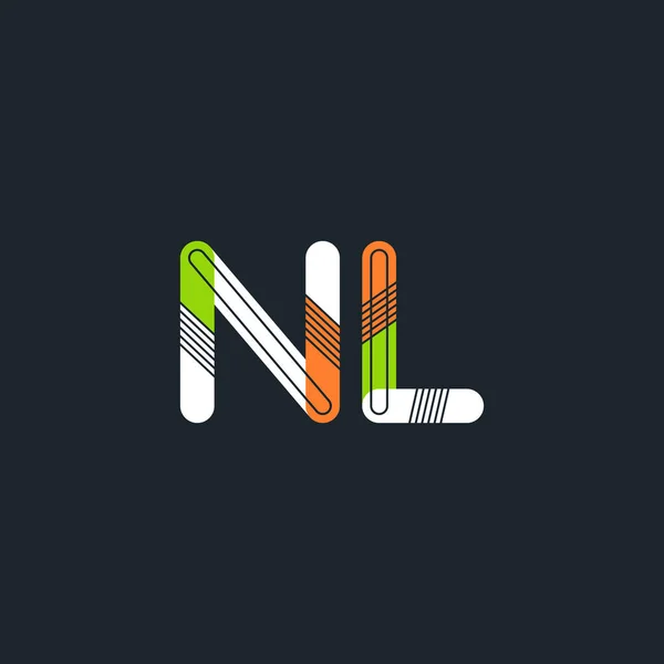NL letras conectadas logo — Vector de stock