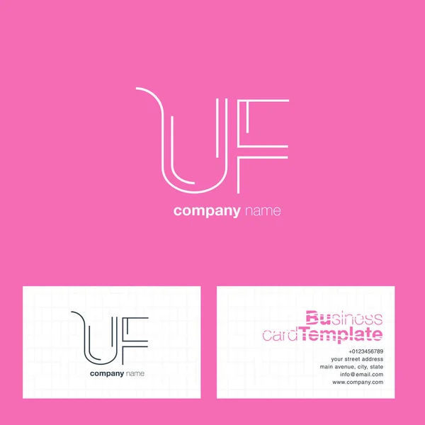 Cartas de la UF Logo Tarjeta de visita — Vector de stock