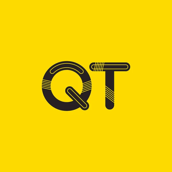 QT lettres connectées logo — Image vectorielle