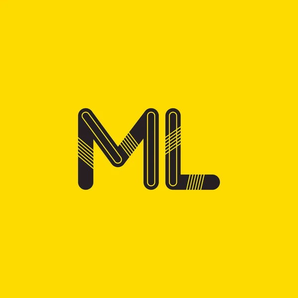 ML letras conectadas logo — Vector de stock