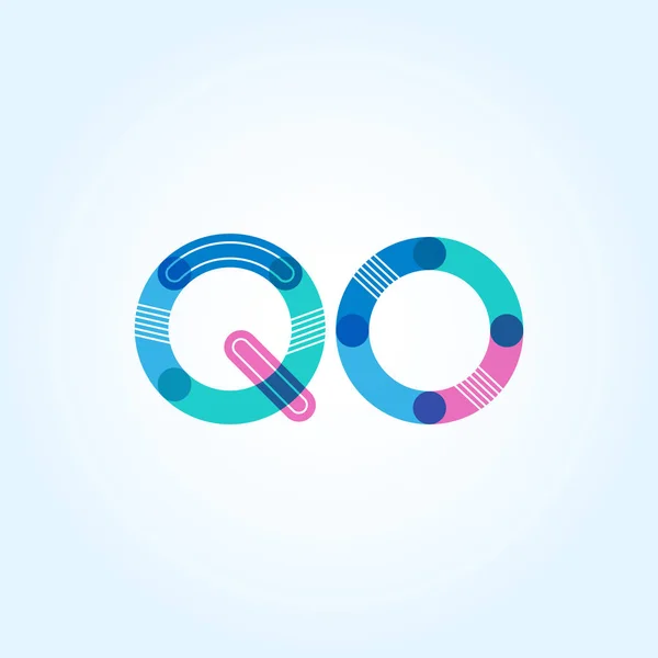 โลโก้ตัวอักษรที่เชื่อมต่อ QO — ภาพเวกเตอร์สต็อก