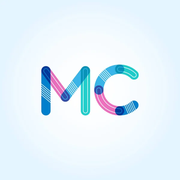 MC letras conectadas logo — Vector de stock