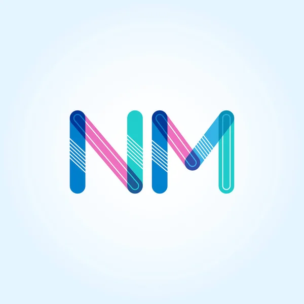 NM letras conectadas logotipo — Vetor de Stock