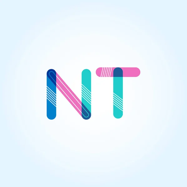 NT letras conectadas logotipo — Vetor de Stock