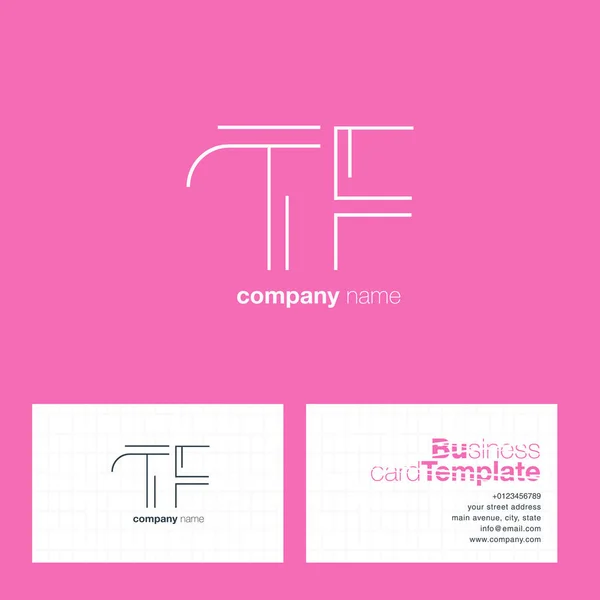 TF Cartas Logo Tarjeta de visita — Vector de stock