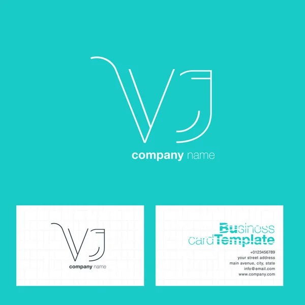 VJ Letters Logo visitekaartje — Stockvector