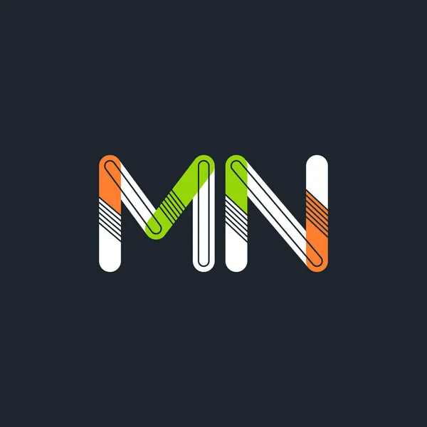 Logo de letras conectadas MN — Vector de stock