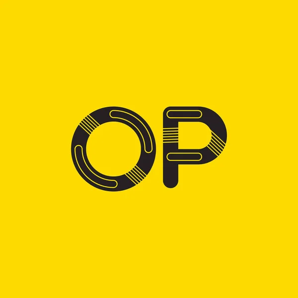 OP letras conectadas logo — Vector de stock