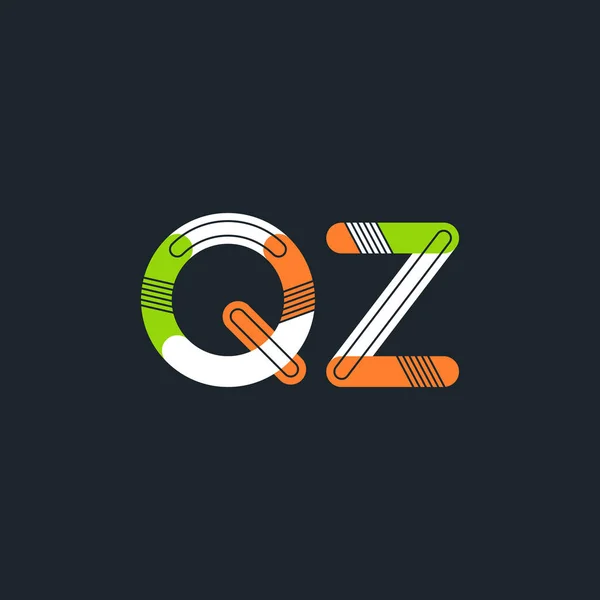 QZ ansluten bokstäver logotyp — Stock vektor