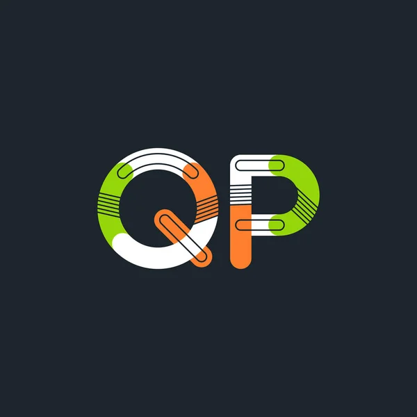 QP verbonden brieven logo — Stockvector