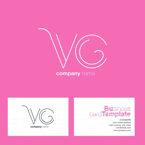 VG Cartas Logo Tarjeta de visita — Vector de stock