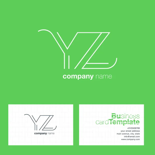 YZ Letters Logo visitekaartje — Stockvector