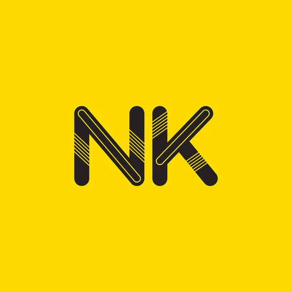 NK letras conectadas logotipo — Vetor de Stock