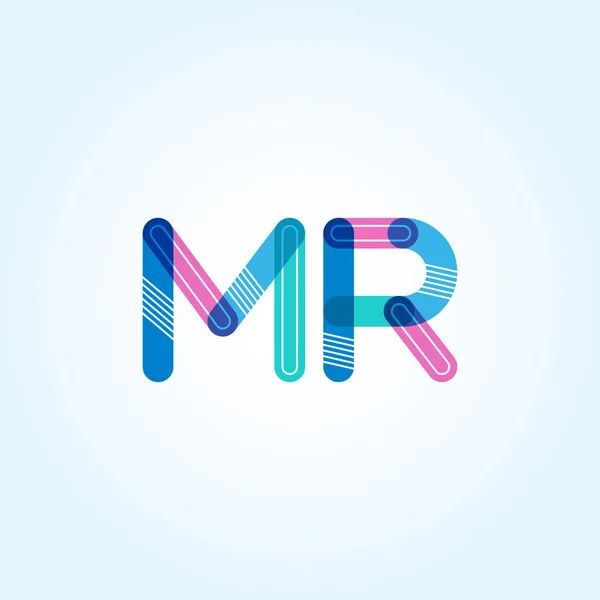 MR letras conectadas logo — Vector de stock