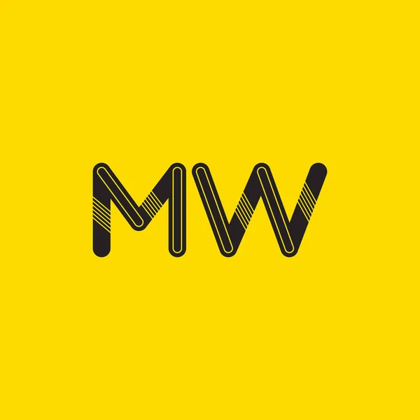 MW соединенные буквы логотипа — стоковый вектор