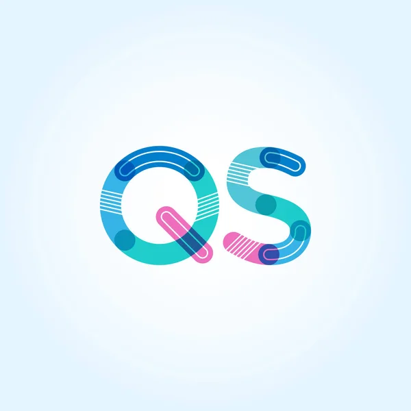 QS ansluten bokstäver logotyp — Stock vektor