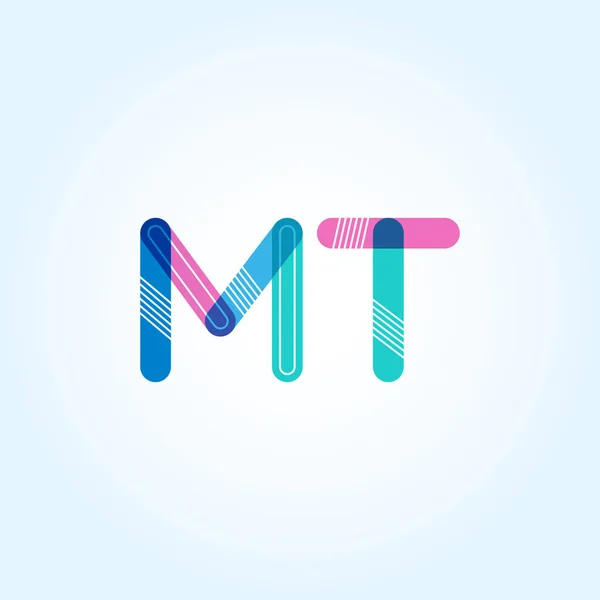 MT menghubungkan logo huruf - Stok Vektor