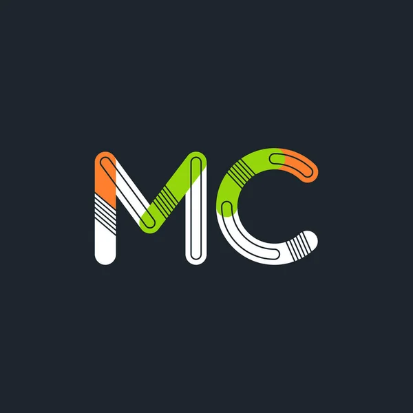 MC letras conectadas logo — Vector de stock